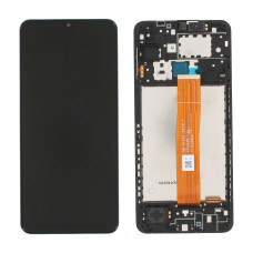 Samsung Galaxy A12 A125F, A022F - LCD Displej + Dotykové Sklo + Rám (Black) - GH82-24490A, GH82-24491A Service Pack
