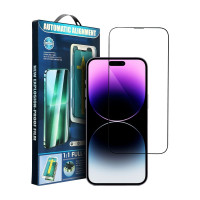 5D Full Glue Tempered Glass for iPhone 15 Pro black + applicator