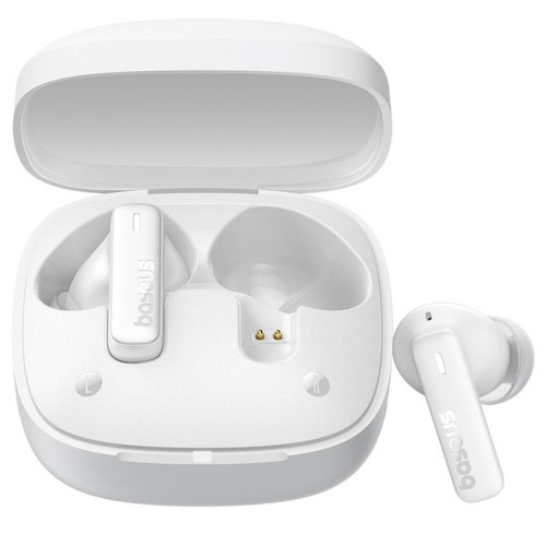 BASEUS bezdrôtové slúchadlá bluetooth TWS E19 biele