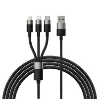 BASEUS kábel 3v1 USB A na Micro USB / Lightning / Typ C 3,5A 6CAXS000001 1,2 m čierny