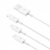 BASEUS kábel 3v1 USB A na Micro USB / Lightning / Typ C 3,5A CAMLTYS-02 1,5 m biely