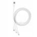 BASEUS kábel 3v1 USB A na Micro USB / Lightning / Typ C 3,5A CAMLTYS-02 1,5 m biely