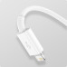 BASEUS kábel 3v1 USB A na Micro USB / Lightning / Typ C 3,5A CAMLTYS-02 1,5 m biely
