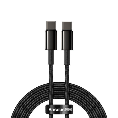 BASEUS kábel Typ C na Typ C PD100W Power Delivery Tungsten Gold Fast Charging CATWJ-A01 2m čierny