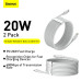 BASEUS kábel Type C to Lightning PD 5A 20W Wisdom TZCATLZJ-02 2 ks 1,5 m biely 