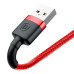 BASEUS kábel USB A na Lightning 2,4A Cafule CALKLF-A09 0,5 m červený čierny