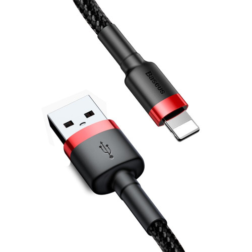 BASEUS kábel USB A na Lightning 2,4A Cafule CALKLF-B19 1 m čierny červený