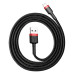 BASEUS kábel USB A na Lightning 2,4A Cafule CALKLF-B19 1 m čierny červený