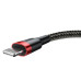 BASEUS kábel USB A na Lightning 2,4A Cafule CALKLF-B19 1 m čierny červený