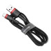 BASEUS kábel USB A na Lightning 2,4A Cafule CALKLF-B19 1 m čierny červený
