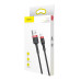 BASEUS kábel USB A na Lightning 2,4A Cafule CALKLF-B19 1 m čierny červený