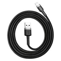 BASEUS kábel USB A na Lightning 2,4A Cafule CALKLF-BG1 1 m čierny sivý