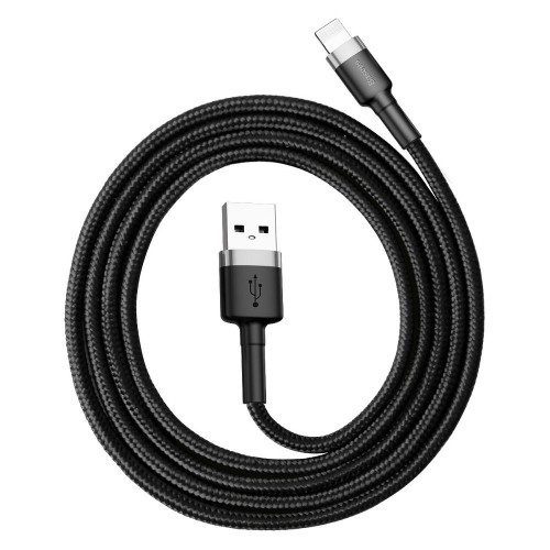 BASEUS kábel USB A na Lightning 2,4A Cafule CALKLF-BG1 1 m čierny sivý