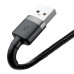 BASEUS kábel USB A na Lightning 2,4A Cafule CALKLF-BG1 1 m čierny sivý