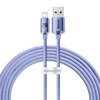 BASEUS kábel USB A na Lightning 2,4A Crystal Shine CAJY000005 1,2 m fialový