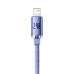 BASEUS kábel USB A na Lightning 2,4A Crystal Shine CAJY000005 1,2 m fialový