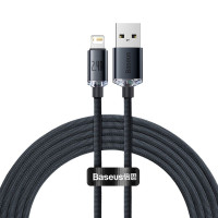BASEUS kábel USB A na Lightning 2,4A Crystal Shine CAJY000101 2 m čierny