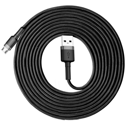 BASEUS kábel USB A na Micro USB 2,4A Cafule CAMKLF-HG1 3 m čierna sivá