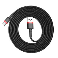 BASEUS kábel USB A na typ C 1,5A Cafule CATKLF-C91 2 m červený čierny