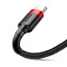 BASEUS kábel USB A na typ C 1,5A Cafule CATKLF-C91 2 m červený čierny
