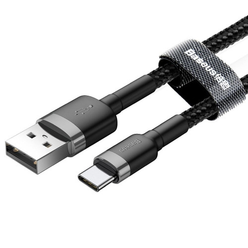 BASEUS kábel USB A na typ C 1,5A Cafule CATKLF-CG1 2 m sivá čierna