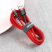 BASEUS kábel USB A na typ C 1,5A Cafule CATKLF-U09 3 m balzová červená