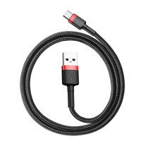BASEUS kábel USB Cafule na typ C 3A CATKLF-A91 0,5M červeno-čierny