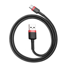 BASEUS kábel USB Cafule na typ C 3A CATKLF-A91 0,5M červeno-čierny