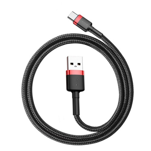 BASEUS kábel USB Cafule na typ C 3A CATKLF-A91 0,5M červeno-čierny