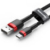 BASEUS kábel USB Cafule na typ C 3A CATKLF-A91 0,5M červeno-čierny