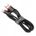 BASEUS kábel USB k Apple Lightning 8-pin 2,4A Cafule CALKLF-A19 0,5 m červeno-čierny