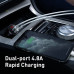 BASEUS nabíjačka do auta 2 x USB A s digitálnym displejom + kábel 3v1 Micro USB / Lightning / Typ C 4,8A 24W TZCCBX-0G čierna