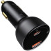 BASEUS nabíjačka do auta USB A + typ C s digitálnym displejom + kábel typ C na typ C PD3.0 QC4.0 5A 100W TZCCZX-01 čierna