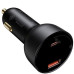 BASEUS nabíjačka do auta USB A + typ C s digitálnym displejom + kábel typ C na typ C PD3.0 QC4.0 5A 100W TZCCZX-01 čierna