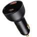 BASEUS nabíjačka do auta USB A + typ C s digitálnym displejom + kábel typ C na typ C PD3.0 QC4.0 5A 100W TZCCZX-01 čierna