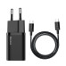 BASEUS nabíjačka Typ C + kábel Typ C na Typ C PD QC3.0 3A 25W TZCCSUP-L01 čierna