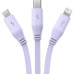 BASEUS navíjací kábel 3v1 USB A na Micro USB / Lightning / Typ C CB000063 1,1 m fialová