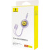 BASEUS navíjací kábel 3v1 USB A na Micro USB / Lightning / Typ C CB000063 1,1 m fialová