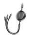 BASEUS zasúvací kábel 3v1 USB A na Micro USB / Lightning / Typ C 3,5A CAMLT-JH01 1,2 m čierny