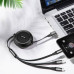 BASEUS zasúvací kábel 3v1 USB A na Micro USB / Lightning / Typ C 3,5A CAMLT-JH01 1,2 m čierny