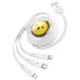 BASEUS zasúvací kábel 3v1 USB A na Micro USB / Lightning / Typ C CB000063 1,1 m biely