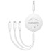 BASEUS zasúvací kábel 3v1 USB A na Micro USB / Lightning / Typ C CB000063 1,1 m biely