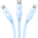 BASEUS zasúvací kábel 3v1 USB A na Micro USB / Lightning / Typ C CB000063 1,1 m modrý