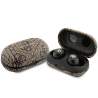 Bezdrôtové slúchadlá GUESS bluetooth + dokovacia stanica TWS ENC GUTWSP4EGW (4G Metal) hnedé