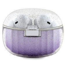 Bezdrôtové slúchadlá GUESS bluetooth TWS + dokovacia stanica GUTWSHDGKEEU (Glitter gradient) fialová
