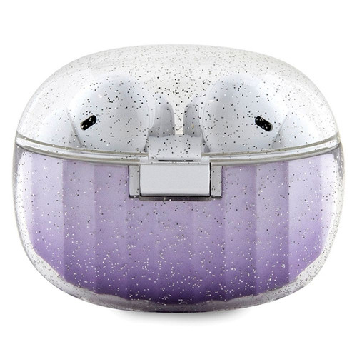 Bezdrôtové slúchadlá GUESS bluetooth TWS + dokovacia stanica GUTWSHDGKEEU (Glitter gradient) fialová
