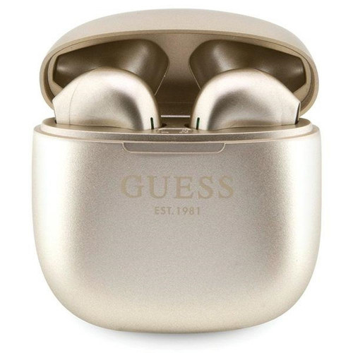Bezdrôtové slúchadlá GUESS bluetooth TWS + dokovacia stanica GUTWST26PSD (Classic EST Logo) zlaté
