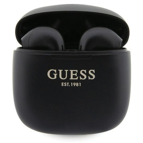 Bezdrôtové slúchadlá GUESS bluetooth TWS + dokovacia stanica GUTWST26PSK (Classic EST Logo) čierne