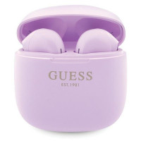Bezdrôtové slúchadlá GUESS bluetooth TWS + dokovacia stanica GUTWST26PSU (Classic EST Logo) fialová