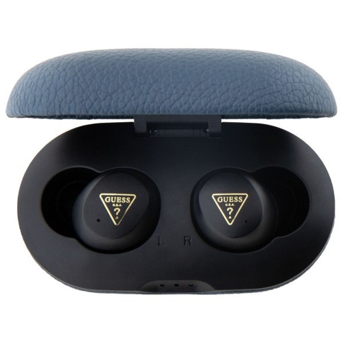 Bezdrôtové slúchadlá GUESS bluetooth TWS ENC GUTWSPGTSPSB (PU Grainee Classic Logo) modré